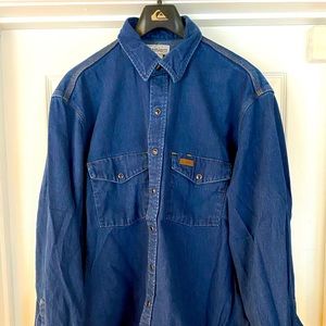 Carhartt snap button denim work shirt Large Tall